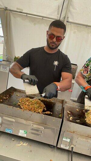 cooking food at Silverstone f1